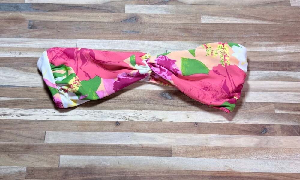 Aerie Floral Twist Bandeau Bikini Top